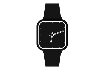 Wristwatch retro icon, simple black style
