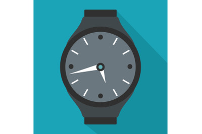Wristwatch round icon, flat style
