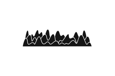Equalizer sound vibration icon, simple black style