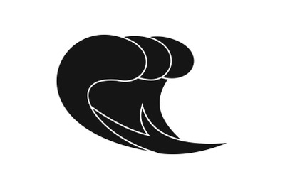 Wave surf icon, simple black style