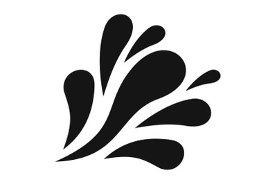Wave splash icon, simple black style