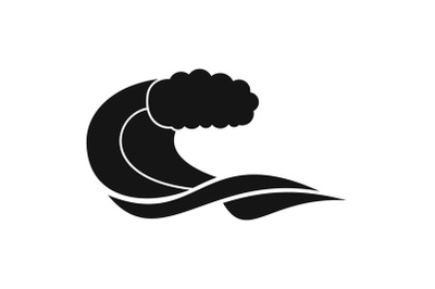 Wave composition icon, simple black style