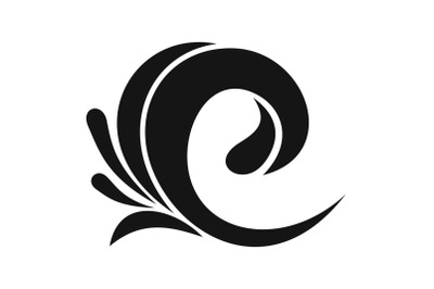 Wave tsunami icon, simple black style