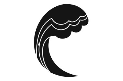 Wave water ocean icon, simple black style