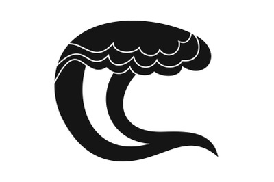 Wave water sea icon, simple black style