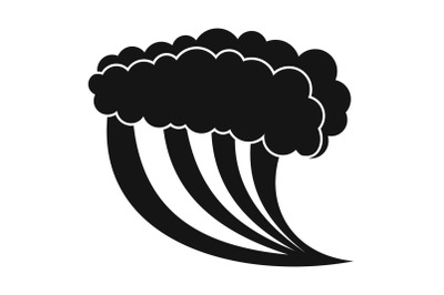 Wave water blue icon, simple black style