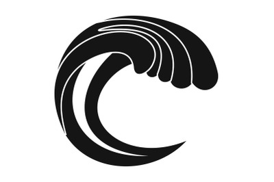 Wave water nature icon, simple black style