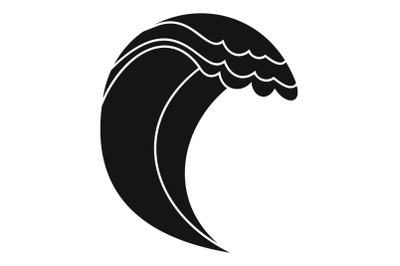 Wave icon, simple black style