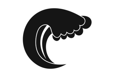 Wave water summer icon, simple black style