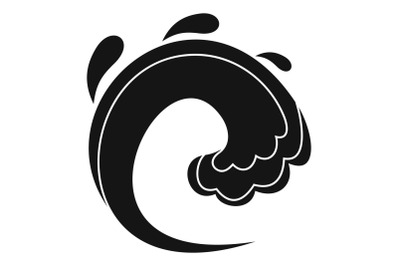 Wave water tsunami icon, simple black style