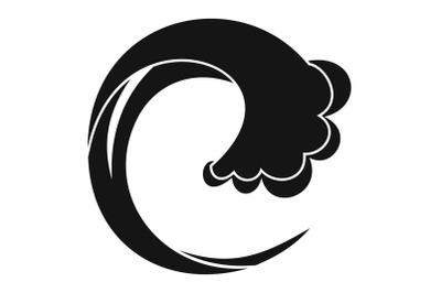 Wave water drop icon, simple black style