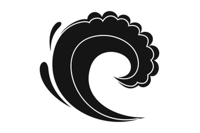Wave water surfing icon, simple black style