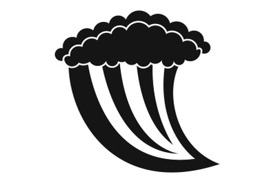 Wave water icon, simple black style