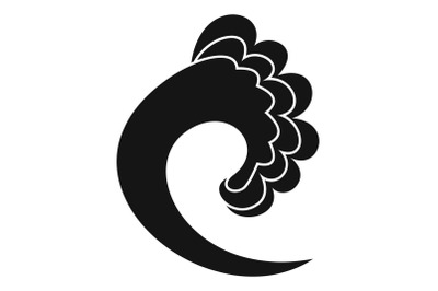 Wave ocean icon, simple black style