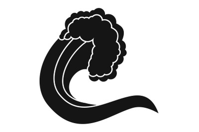 Wave nature icon, simple black style