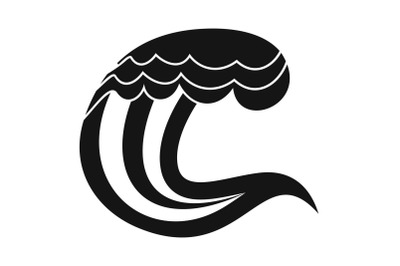 Wave nature icon, simple black style