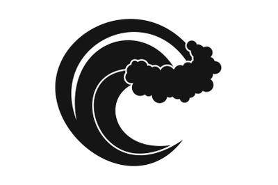 Wave storm icon, simple black style