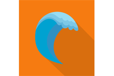 Wave icon, flat style