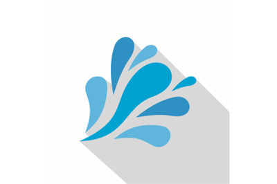 Wave splash icon, flat style