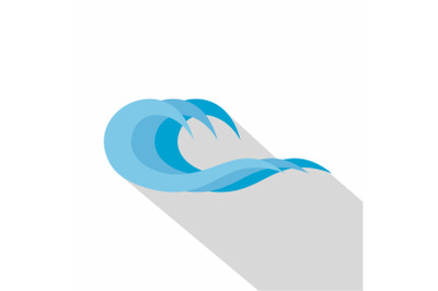 Wave splashing icon, flat style