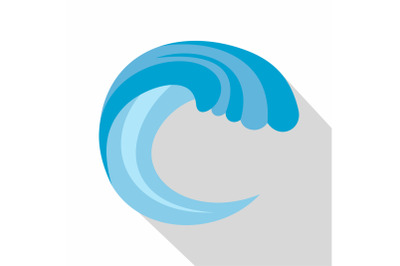 Wave water nature icon, flat style