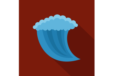 Wave water icon, flat style