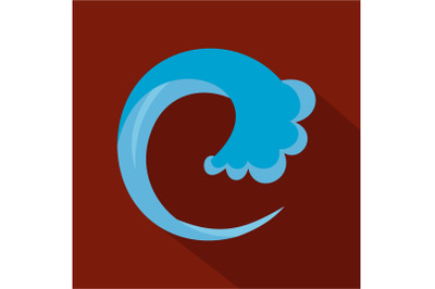 Wave water drop icon, flat style