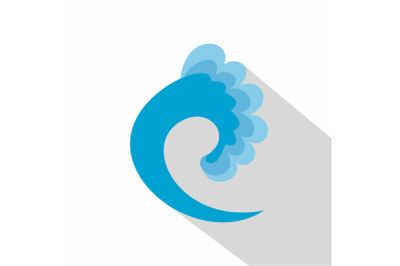 Wave ocean icon, flat style