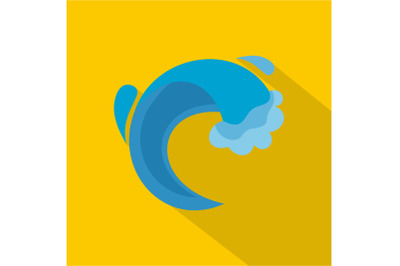 Wave sea icon, flat style