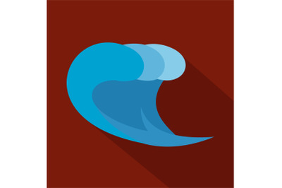 Wave surf icon, flat style