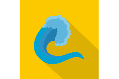 Wave nature icon, flat style