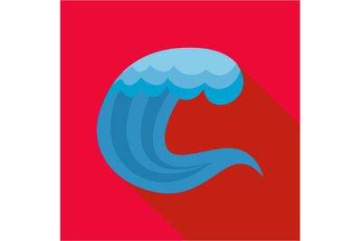 Wave summer icon, flat style