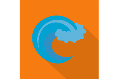 Wave storm icon, flat style