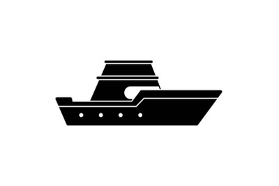 Ship transport icon, simple black style