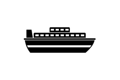 Ship travel cruise icon, simple black style