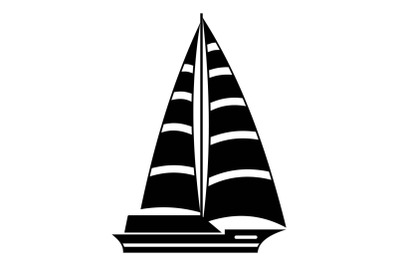 Yacht modern icon, simple black style