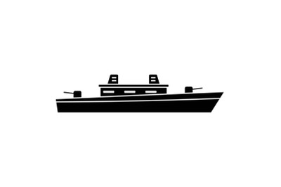 Ship military icon, simple black style