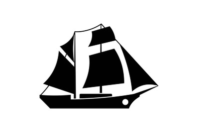 Ship excursion icon, simple black style