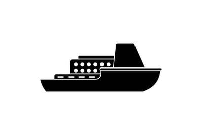 Ship cruise icon, simple black style