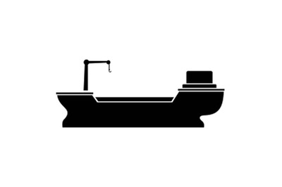 Ship freight icon, simple black style