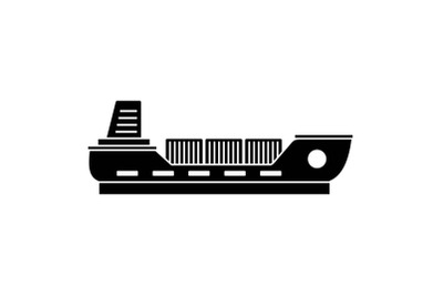 Ship cargo icon, simple black style