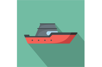 Ship transport icon, flat style