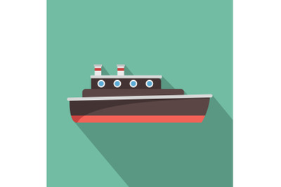 Ship travel icon, flat style