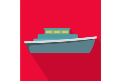 Ship design icon, flat style