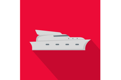 Yacht icon, flat style