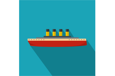 Ship retro icon, flat style