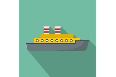 Steamship icon, flat style