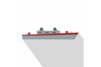 Ship military icon, flat style