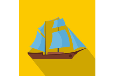 Ship excursion icon, flat style