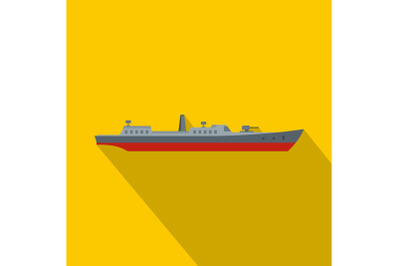 Ship combat icon, flat style